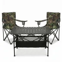 Комплект туристичний - стіл LEOBRO 93x55x50 см та 2 крісла Lite Military