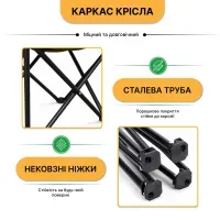Комплект туристичний - стіл LEOBRO 93x55x50 см та 2 крісла Lite Military