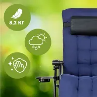 Шезлонг LEOBRO Zero Gravity Premium Plus Dark Navy Blue: раскладной уличный, Теслин, 150 кг
