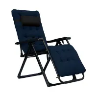 Шезлонг LEOBRO Zero Gravity Premium Plus Dark Navy Blue: раскладной уличный, Теслин, 150 кг