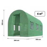 Садова теплиця з вікнами Plonos 6m2 Зелена = 200х300х200 см (4910-A)