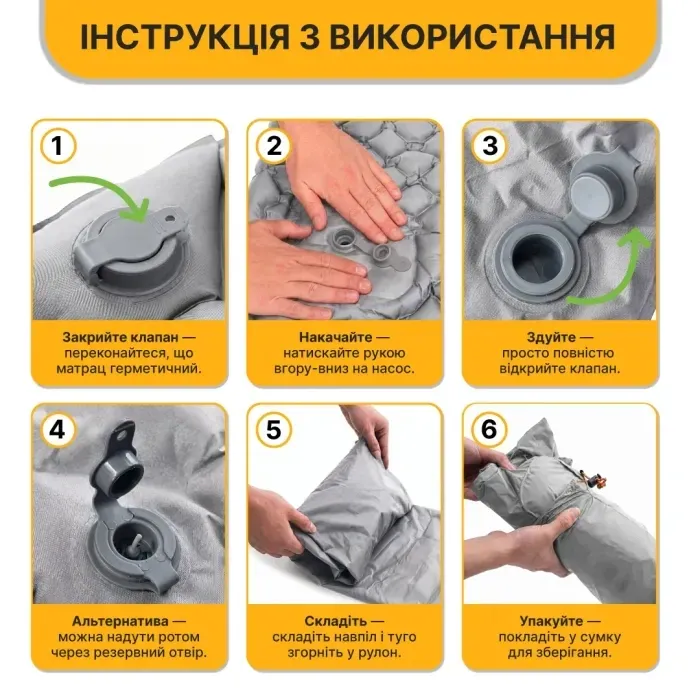 Готовий туристичний набір 4-місний: Намет LEOBRO Pro Camp Grey + 4 надувні килимки Air Mat 190x60 см