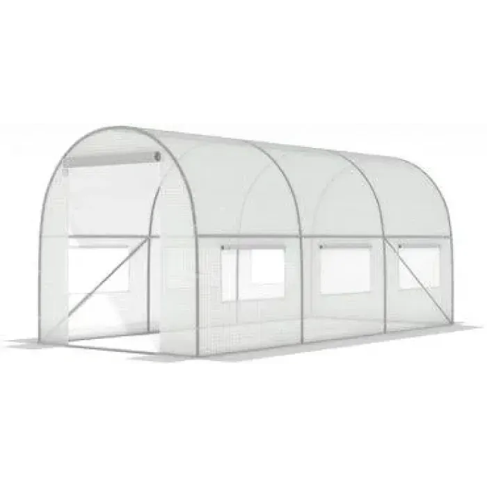 Садовая теплица с окнами 9 m2. FunFit Garden Белая 450*200*200 см. Парник для огорода. УФ-стабилизатор