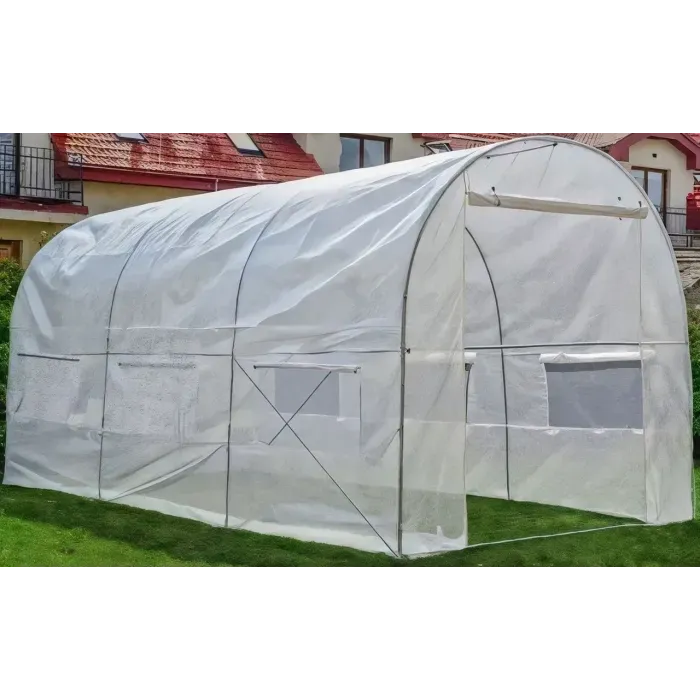 Садовая теплица с окнами 9 m2. FunFit Garden Белая 450*200*200 см. Парник для огорода. УФ-стабилизатор