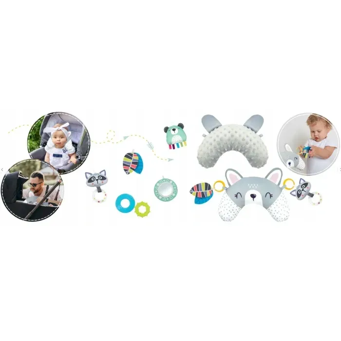 Килимок, що розвиває Krolik Ricokids 3в1, 110х100 см + Подушка, інтерактивний, для малюків