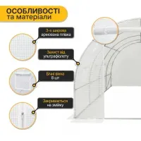Теплица парник LEOBRO Garden 12м² MultiDoor (4x3 м) Белая с боковым открытием