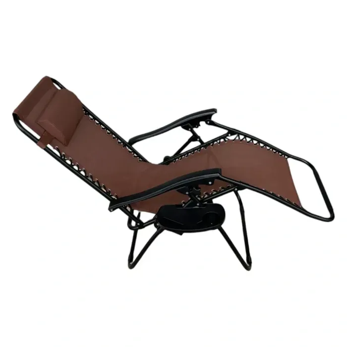 Два шезлонги Zero Gravity LEOBRO: коричневий відтінок (HT-167A12 BROWN)