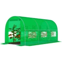 Теплица Садовая 9м² FunFit Garden 450x200x200 Зеленая: Оцинкованный каркас, Усиленная Пленка, Окна