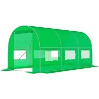 Теплица Садовая 9м² FunFit Garden 450x200x200 Зеленая: Оцинкованный каркас, Усиленная Пленка, Окна
