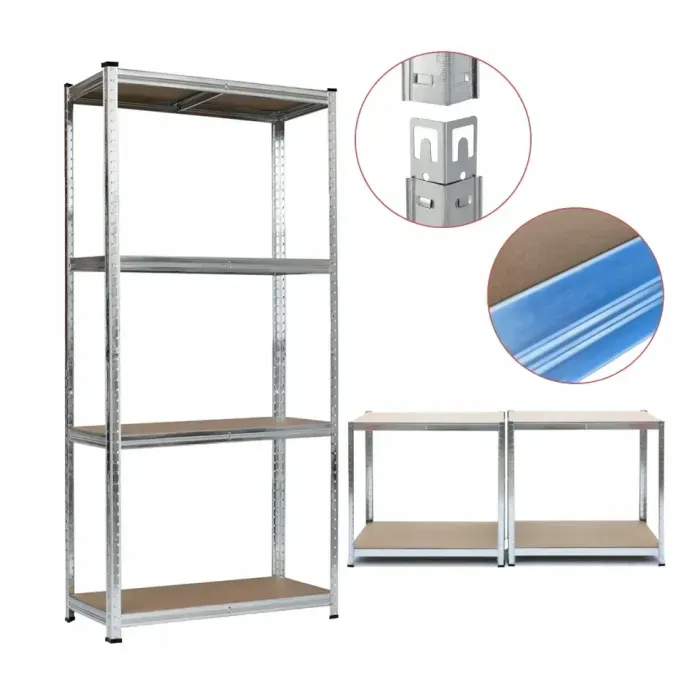 Стеллаж LEOBRO Premium 180x90x40 см, 175 кг/полка, 4 полки LB-R102 - для гаража, склада