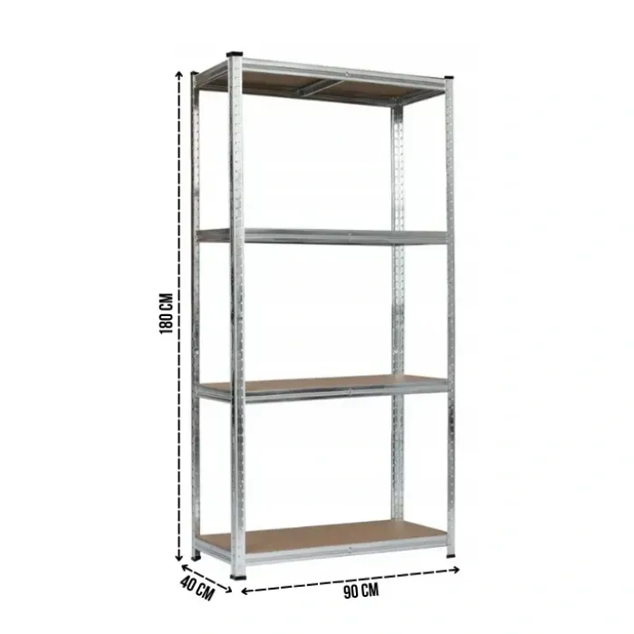 Стеллаж LEOBRO Premium 180x90x40 см, 175 кг/полка, 4 полки LB-R102 - для гаража, склада
