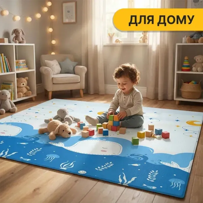 Детский игровой коврик LEOBRO 150x200x1 см (XPE) - мягкий, безопасный, гипоаллергенный для детей