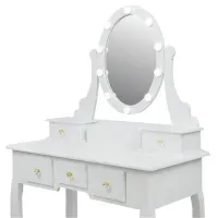 Косметичний туалетний столик з табуретом FUNFIT White LED (2785)