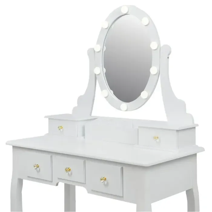 Косметичний туалетний столик з табуретом FUNFIT White LED (2785)