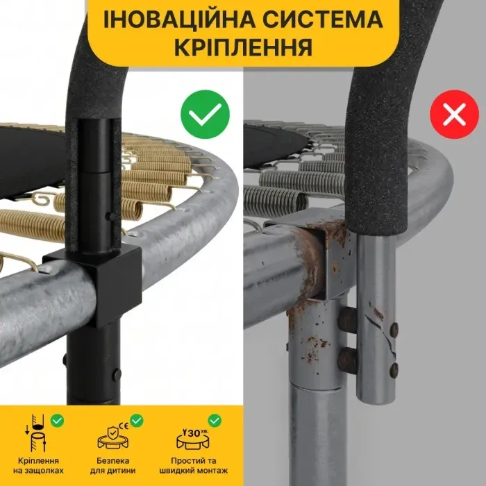 Батут LEOBRO Premium Pro 312 см (10FT) с внутренней защитной сеткой, усиленная рама, оцинкованный, зеленый