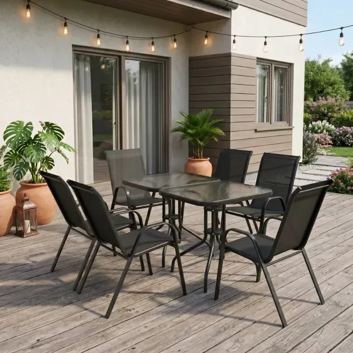 Комплект садових меблів LEOBRO Comfort Plus 6 крісел + 2 прямокутнх столика (LB-1053-2)