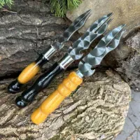 Вилка с деревянной ручкой для снятия мяса 280х2мм черная