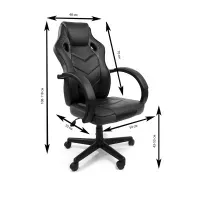 Кресло компьютерное офисное 7F RACER EVO на колесиках с откидной спинкой из экокожи Красное
