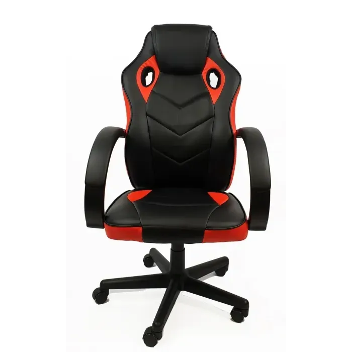 Кресло компьютерное офисное 7F RACER EVO на колесиках с откидной спинкой из экокожи Красное