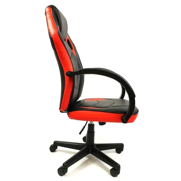 Кресло компьютерное офисное 7F RACER EVO на колесиках с откидной спинкой из экокожи Красное