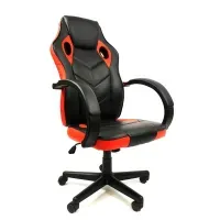 Кресло компьютерное офисное 7F RACER EVO на колесиках с откидной спинкой из экокожи Красное