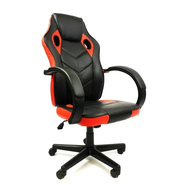 Кресло компьютерное офисное 7F RACER EVO на колесиках с откидной спинкой из экокожи Красное