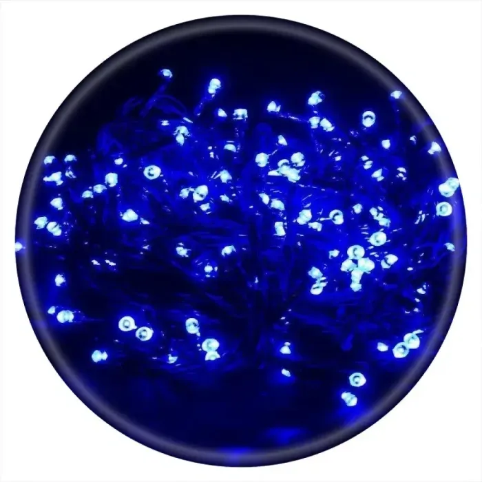 Гірлянда LED 30м (500 LED) Синя: новорічна вулична/домашня гірлянда, 5 режимів, 220V