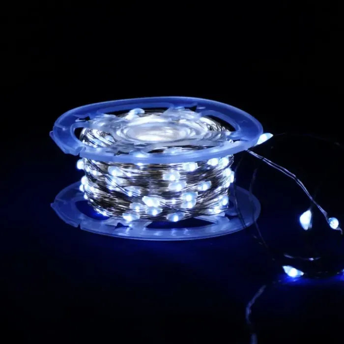 Гирлянда Роса 50м 500 LED Белая на Белом: Светодиодная Гирлянда для Декора