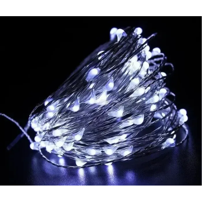 Гирлянда Роса 50м 500 LED Белая на Белом: Светодиодная Гирлянда для Декора