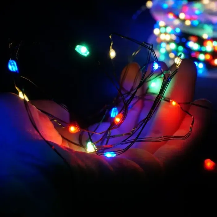 Гірлянда Роса 100м 1000 LED Мультикольорова на зеленому дроті з пультом дистанційного керування для дому