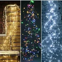 Гирлянда "Конский хвост" 2.4м, 460 LED, мультицвет, белый провод, для дома и улицы