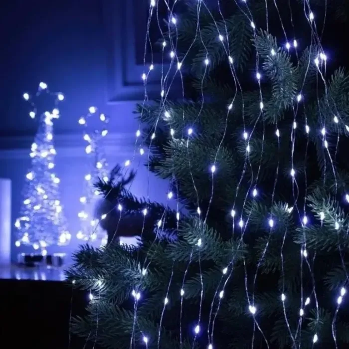 Гирлянда "Конский хвост" 2.4м 460 LED Белая (белый провод) - Светодиодная новогодняя гирлянда