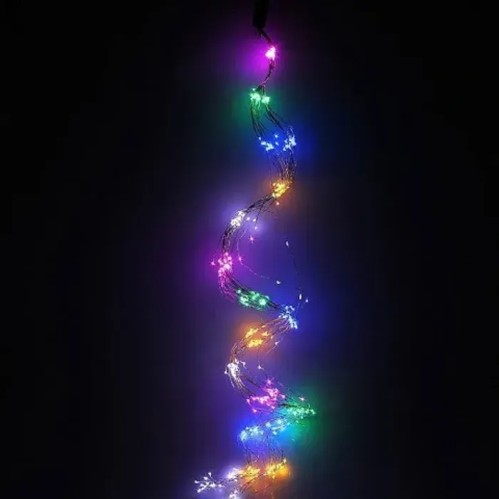 Гирлянда Конский Хвост 2.4м 460 LED Мультицвет на Зеленом Проводе. Новогодняя, 8 режимов.
