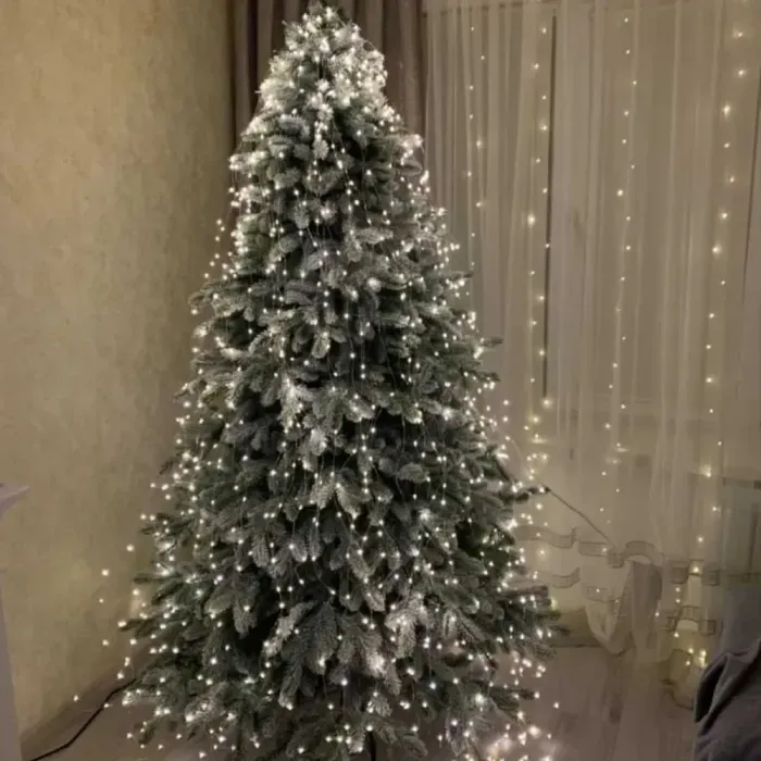 Гирлянда "Конский хвост" 2.4м 460 LED Белая (белый провод) - Светодиодная новогодняя гирлянда