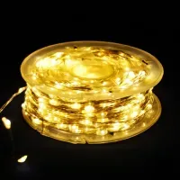 Гирлянда Роса 100м 1000 LED Теплый Белый Свет Белый Провод - Светодиодная Гирлянда