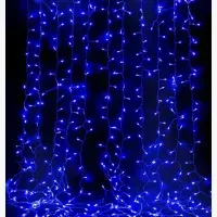 Гирлянда Водопад 3х2м 320 LED Синяя Штора: новогодняя уличная/комнатная, 5 режимов, IP44