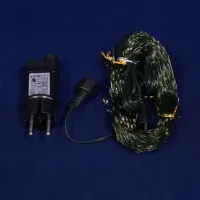 Гирлянда Конский Хвост 2.4м 460 LED Белая на Зеленом: Светодиодная, 20 нитей, для дома
