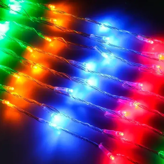 Гирлянда Водопад 3x2м 320 LED (Штора, Цветная) Новогодняя, Уличная, 8 Режимов, IP44