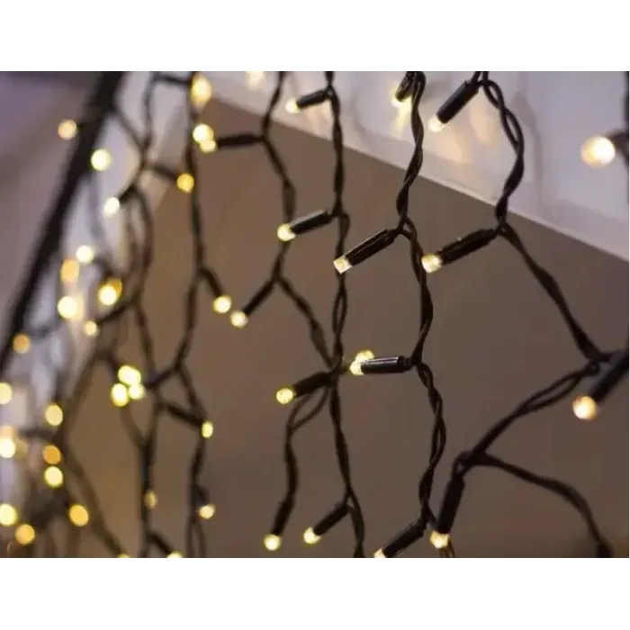 Гірлянда Бахрома LED 5x0.5м Тепло-біла з конектором | Вулична/Внутрішня, IP44