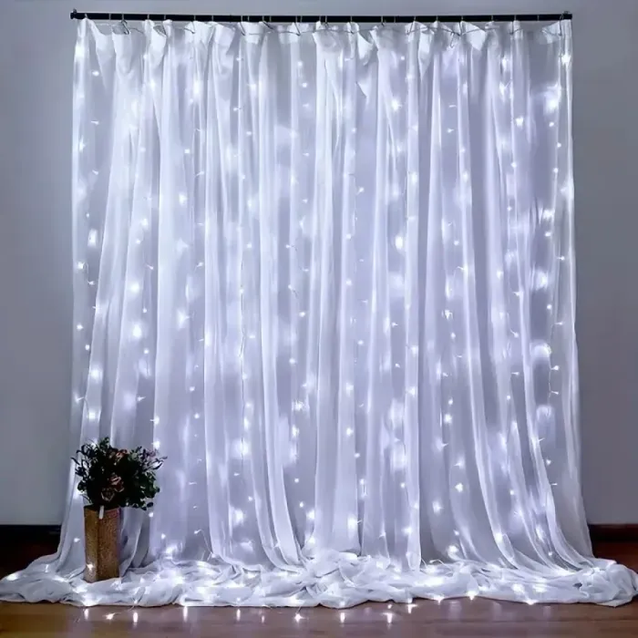 Гірлянда Штора Роса 2x2м Біла 200 LED: Світлодіодна для дому, декор, IP44, 7 режимів