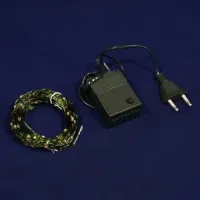 Гирлянда Роса 20м 200 LED: Тепло-белый свет, зеленая проволока, для дома и декора