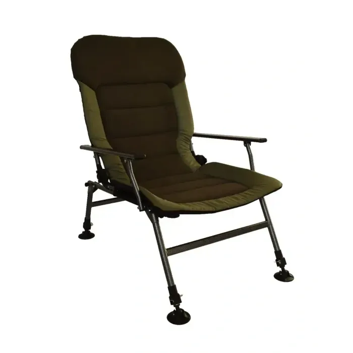 Карпове крісло Novator Vario Elite XL до 150 кг, регульована спинка/ніжки, фліс/Оксфорд 600D, хакі