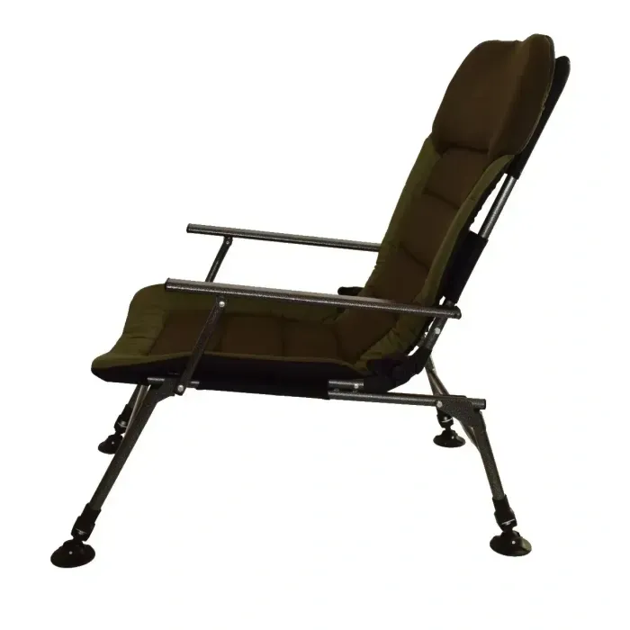 Карпове крісло Novator Vario Elite XL до 150 кг, регульована спинка/ніжки, фліс/Оксфорд 600D, хакі