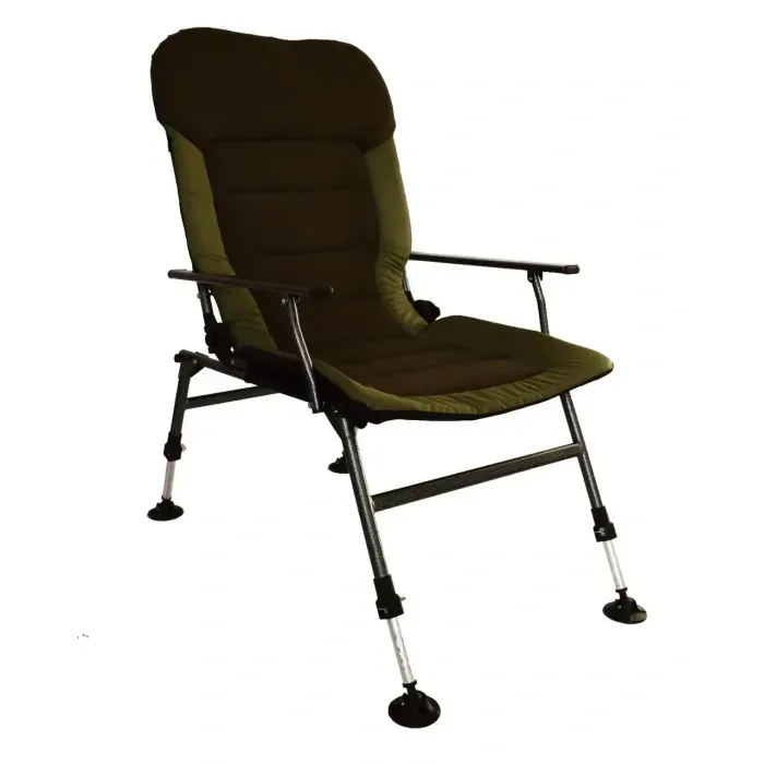 Карпове крісло Novator Vario Elite XL до 150 кг, регульована спинка/ніжки, фліс/Оксфорд 600D, хакі