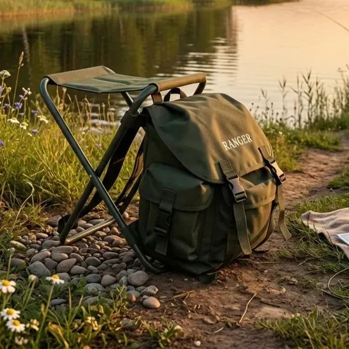 Складний стілець із рюкзаком Ranger RBagPlus темно-зелений, навантаження 120 кг