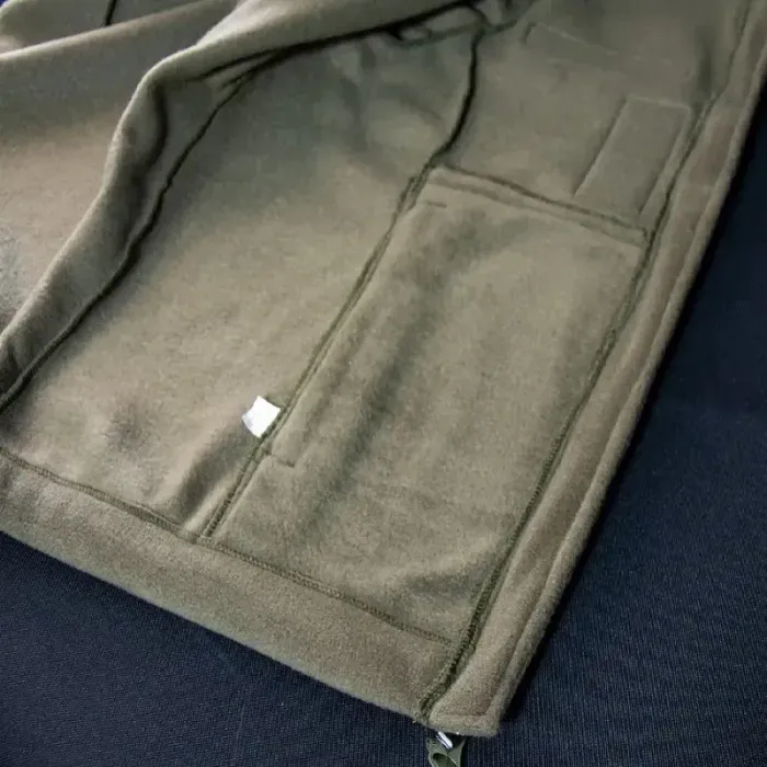 Флисовая кофта Kirasa 320г/м хаки (48) Polartec, теплая, с ветрозащитой и карманами на молнии