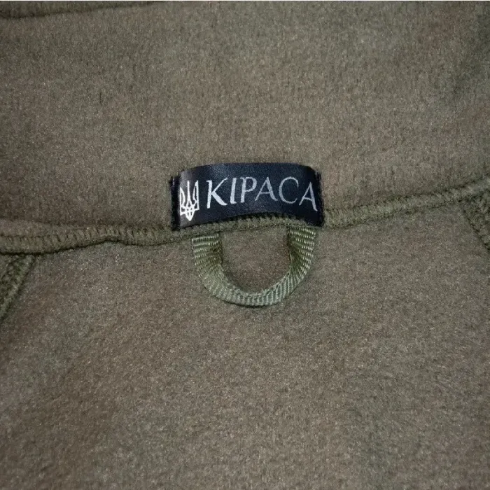Флисовая кофта Kirasa хаки 320г/м² (50) Polartec, мужская, теплая, с карманами и молнией