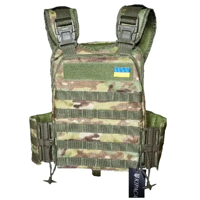 Плитоноска Kirasa мультикам с быстрым сбросом, Cordura 1000D, MOLLE, универсальный размер, под плиты 25х30 см