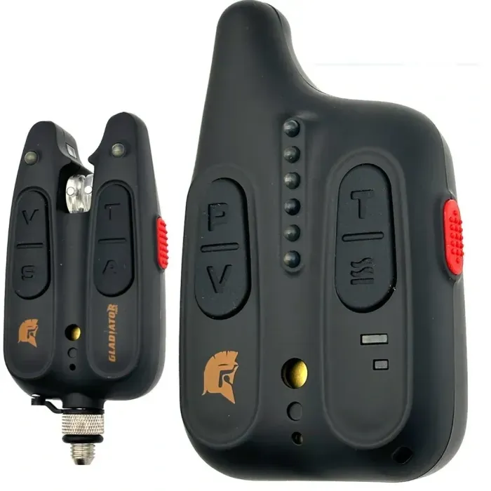 Набор сигнализаторов поклевки GLADIATOR BL1518 4+1 Black с пейджером и Bluetooth, до 150м