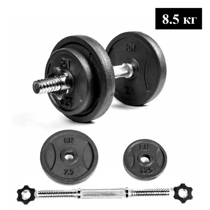 Гантель 8.5 кг наборная RN-Sport металлическая